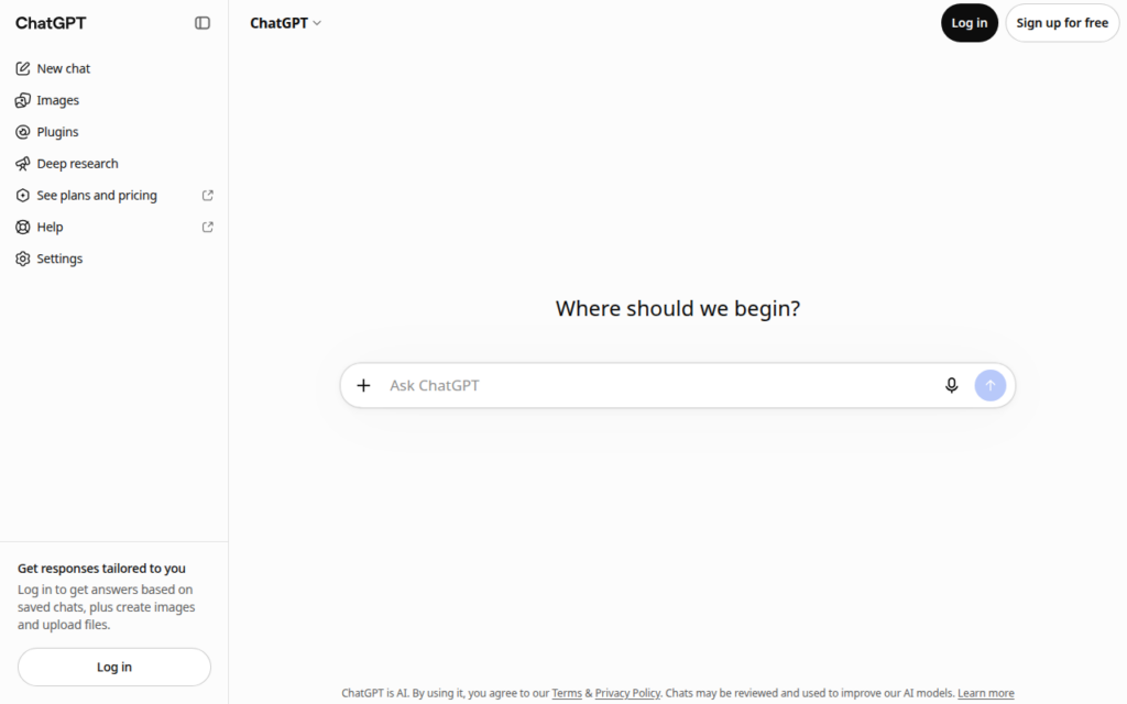 ChatGPT screenshot