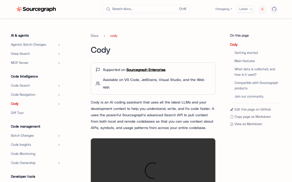 Sourcegraph Cody screenshot