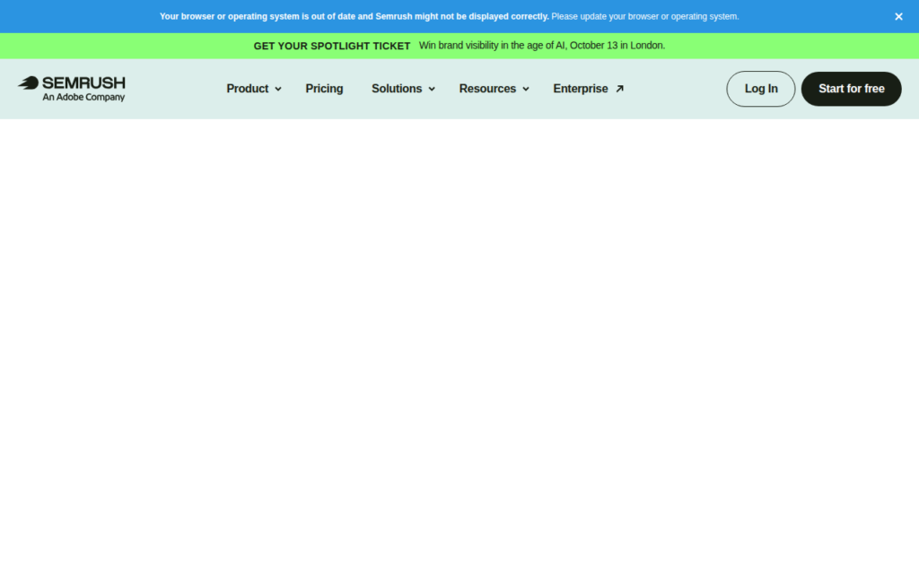 Semrush screenshot