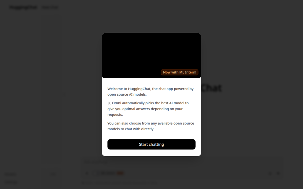 HuggingChat screenshot