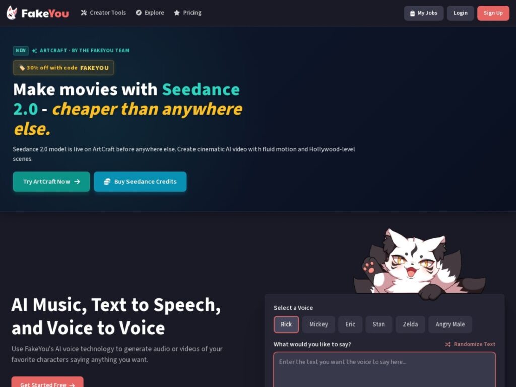 FakeYou screenshot